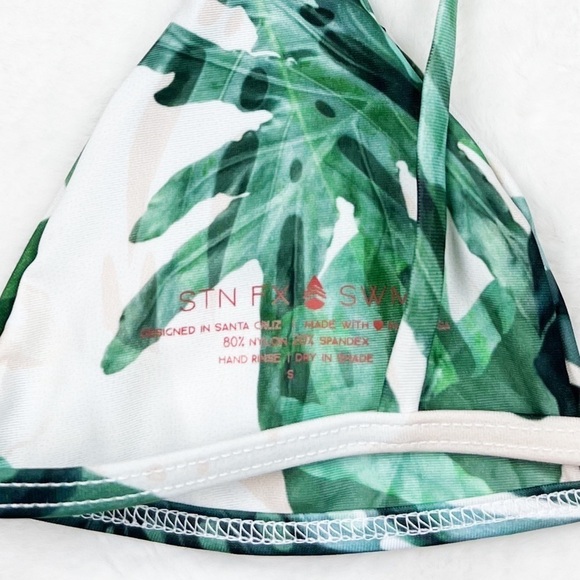 NEW Stone Fox Swim Isla Banana Leaf Triangle Bikini Top - Picture 8 of 9